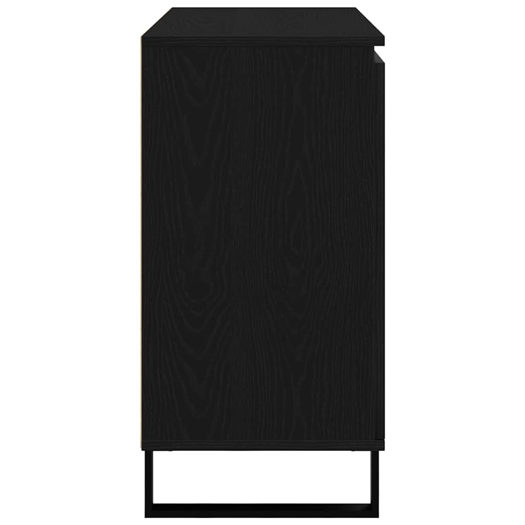 Dressoir met lade Zwart Eiken 101,5 x 35 x 70 cm Bewerkt hout is nu te koop bij PeponiXL, paradijselijk wonen!