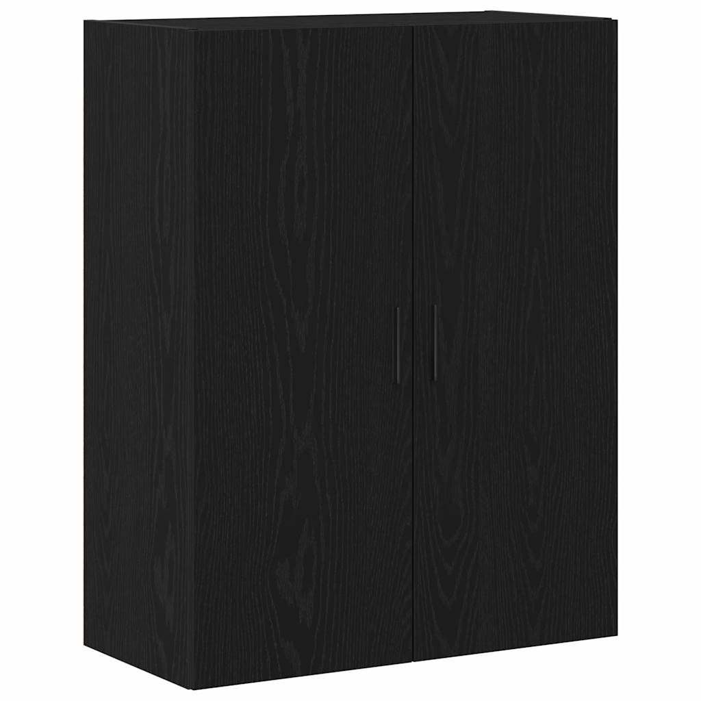Wandkast Zwart Eiken 69,5 x 34 x 90 cm Bewerkt hout is nu te koop bij PeponiXL, paradijselijk wonen!