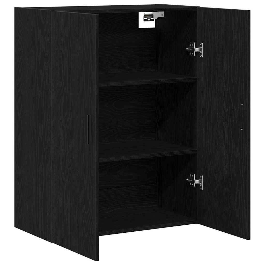 Wandkast Zwart Eiken 69,5 x 34 x 90 cm Bewerkt hout is nu te koop bij PeponiXL, paradijselijk wonen!