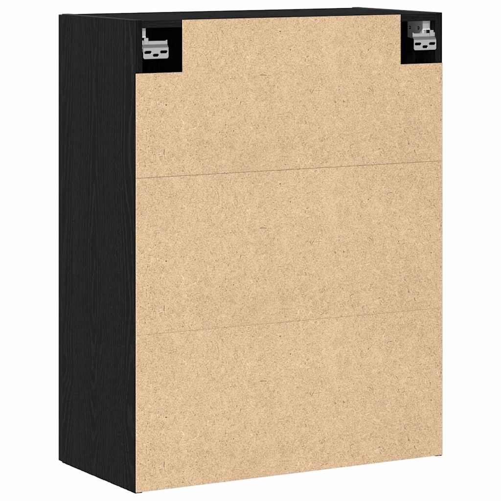 Wandkast Zwart Eiken 69,5 x 34 x 90 cm Bewerkt hout is nu te koop bij PeponiXL, paradijselijk wonen!