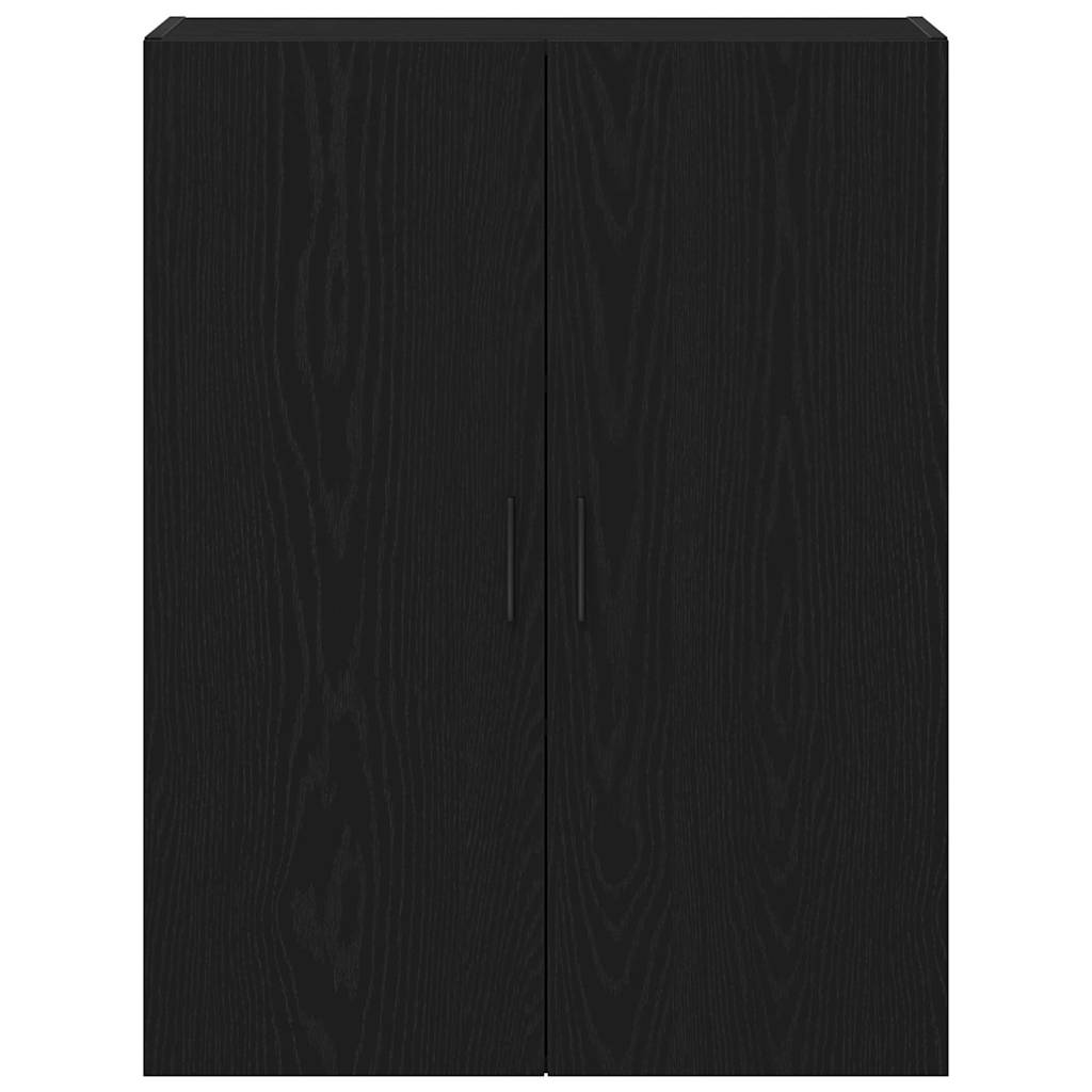 Wandkast Zwart Eiken 69,5 x 34 x 90 cm Bewerkt hout is nu te koop bij PeponiXL, paradijselijk wonen!