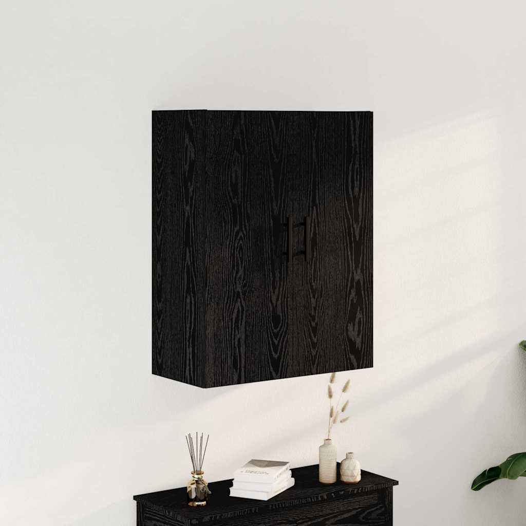 Wandkast Zwart Eiken 69,5 x 34 x 90 cm Bewerkt hout is nu te koop bij PeponiXL, paradijselijk wonen!