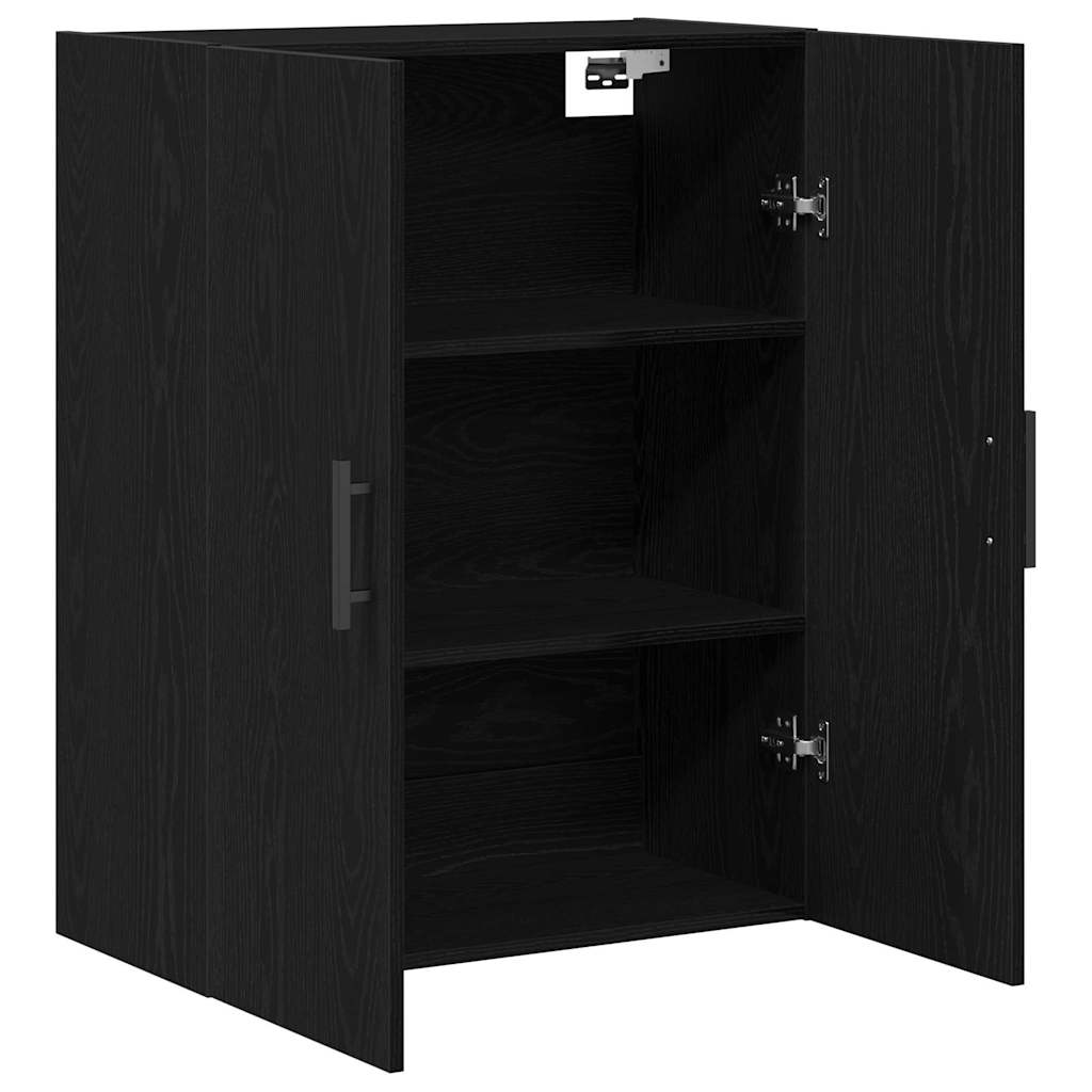 Wandkast Zwart Eiken 69,5 x 34 x 90 cm Bewerkt hout is nu te koop bij PeponiXL, paradijselijk wonen!