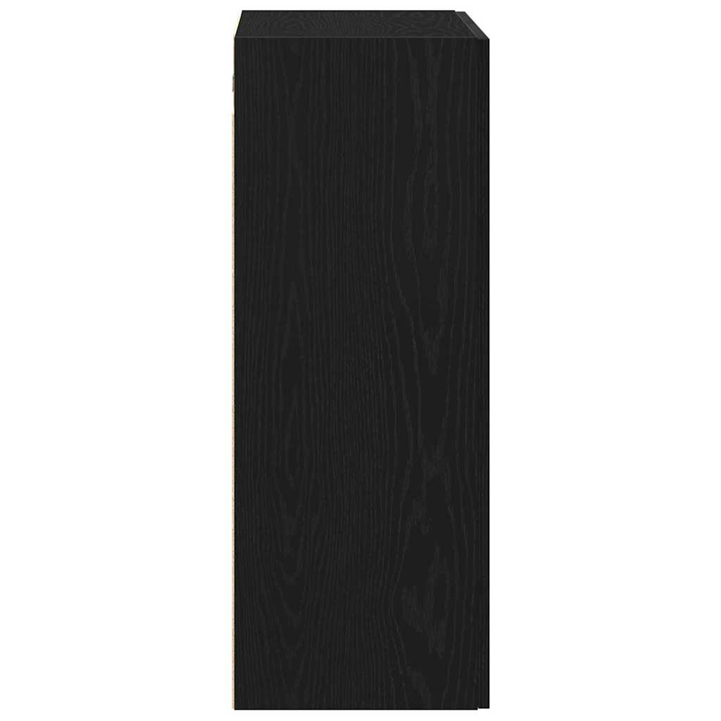 Wandkast Zwart Eiken 69,5 x 34 x 90 cm Bewerkt hout is nu te koop bij PeponiXL, paradijselijk wonen!