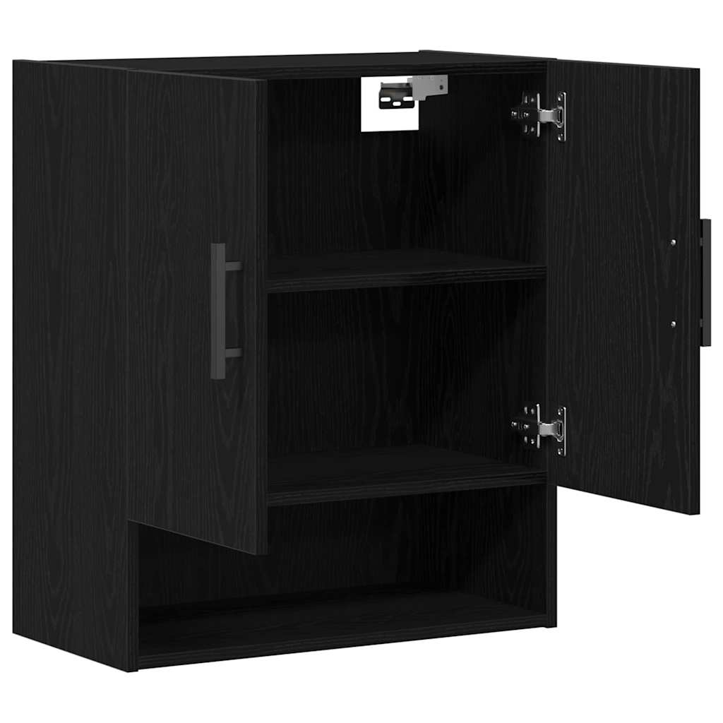 Wandkast Zwart Eiken 60 x 31 x 70 cm Bewerkt hout is nu te koop bij PeponiXL, paradijselijk wonen!