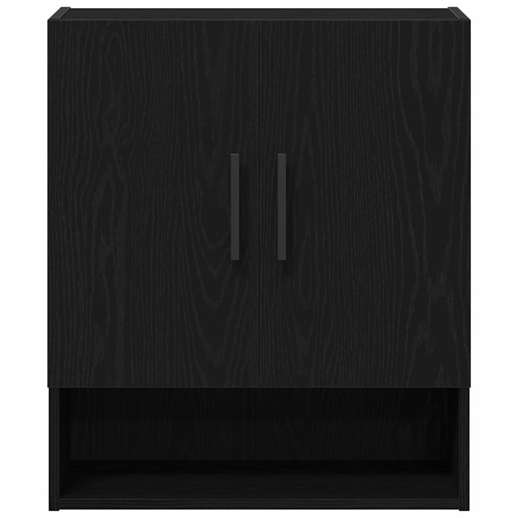 Wandkast Zwart Eiken 60 x 31 x 70 cm Bewerkt hout is nu te koop bij PeponiXL, paradijselijk wonen!