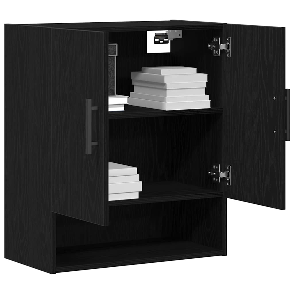 Wandkast Zwart Eiken 60 x 31 x 70 cm Bewerkt hout is nu te koop bij PeponiXL, paradijselijk wonen!