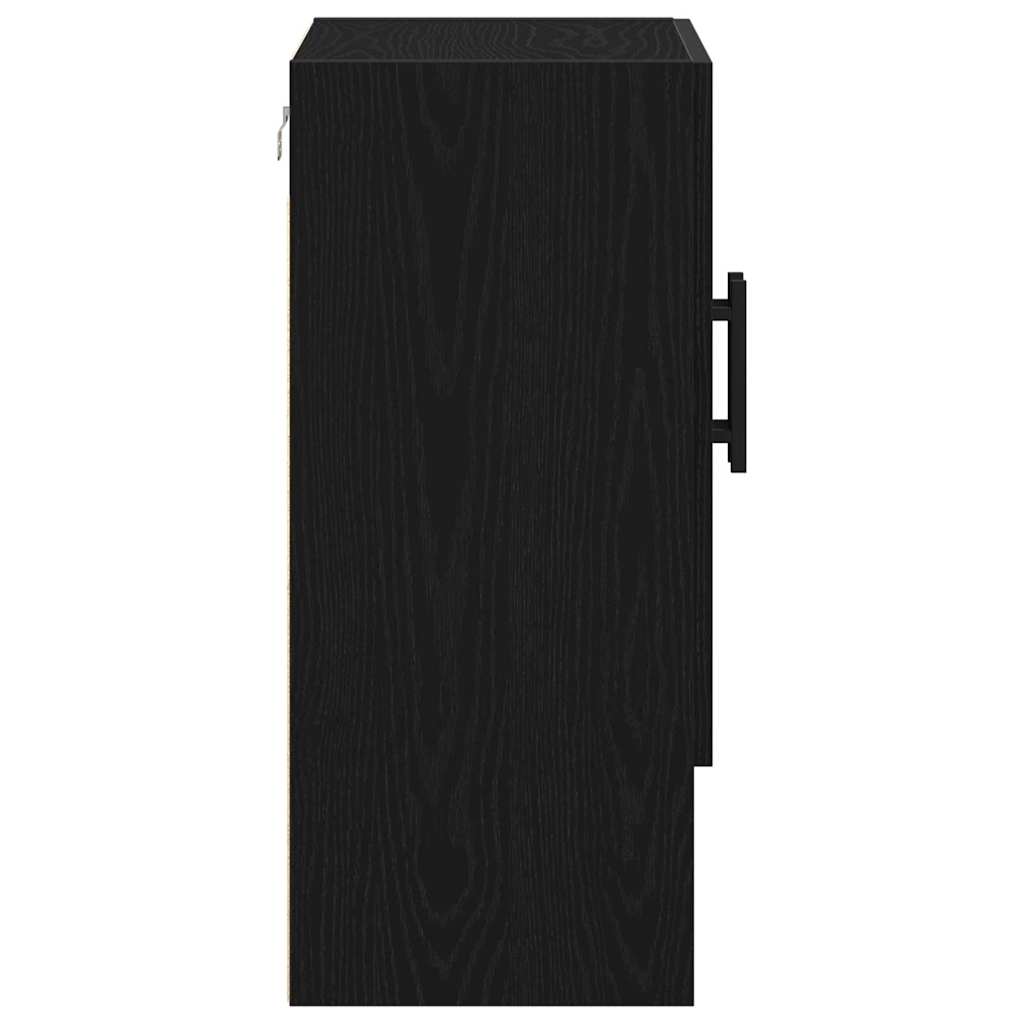 Wandkast Zwart Eiken 60 x 31 x 70 cm Bewerkt hout is nu te koop bij PeponiXL, paradijselijk wonen!