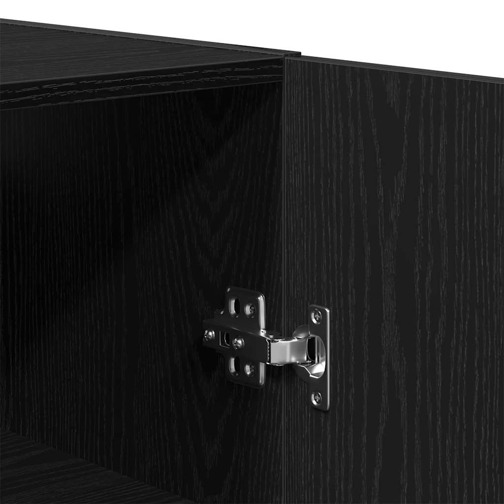 Wandkast Zwart Eiken 60 x 31 x 70 cm Bewerkt hout is nu te koop bij PeponiXL, paradijselijk wonen!