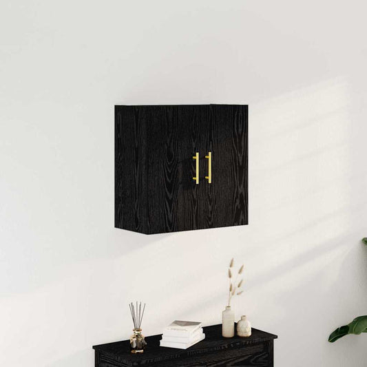 Wandkast Zwart Eiken 60 x 31 x 70 cm Bewerkt hout is nu te koop bij PeponiXL, paradijselijk wonen!