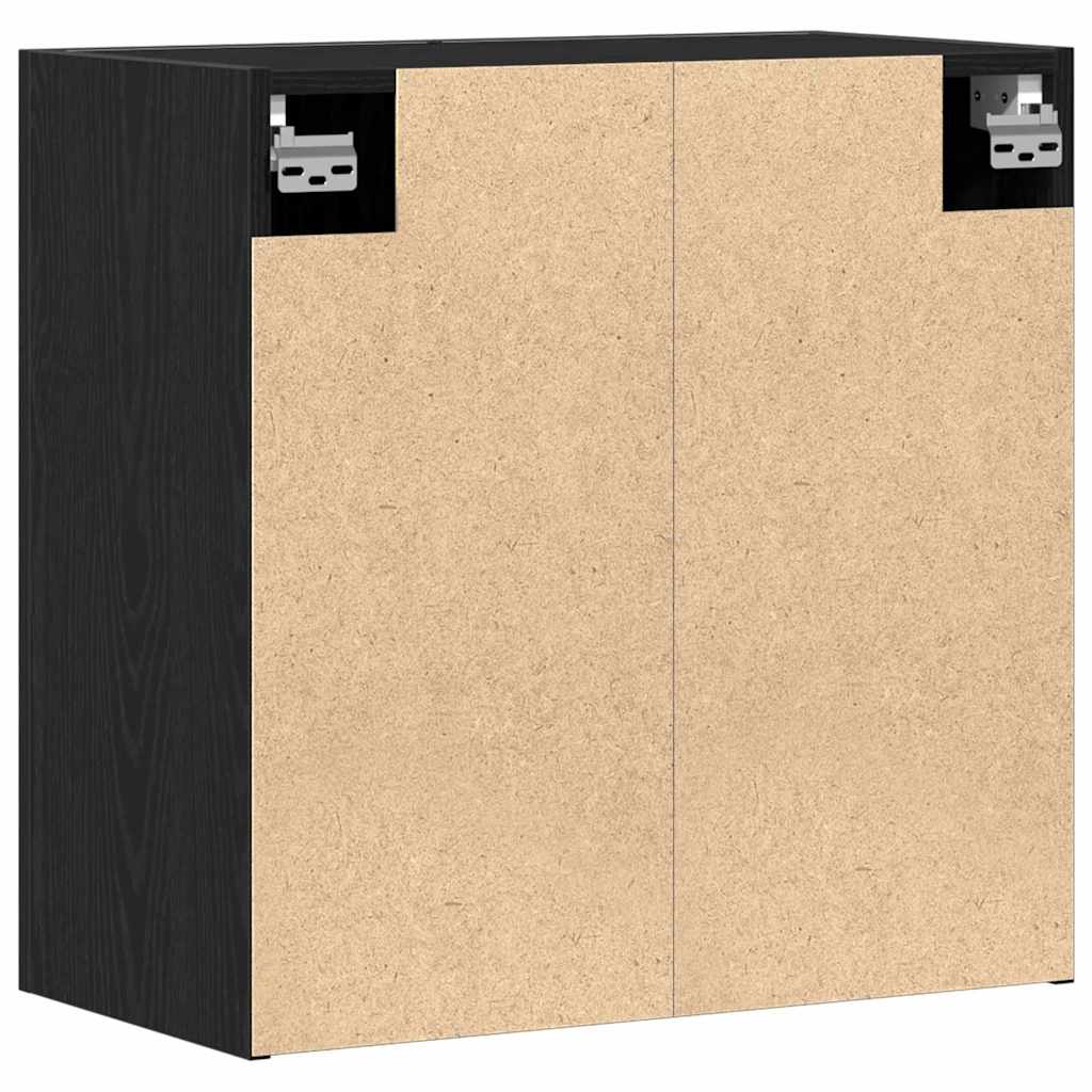 Wandkast Zwart Eiken 60 x 31 x 70 cm Bewerkt hout is nu te koop bij PeponiXL, paradijselijk wonen!
