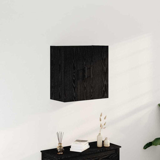 Wandkast Zwart Eiken 60 x 31 x 60 cm Bewerkt hout is nu te koop bij PeponiXL, paradijselijk wonen!