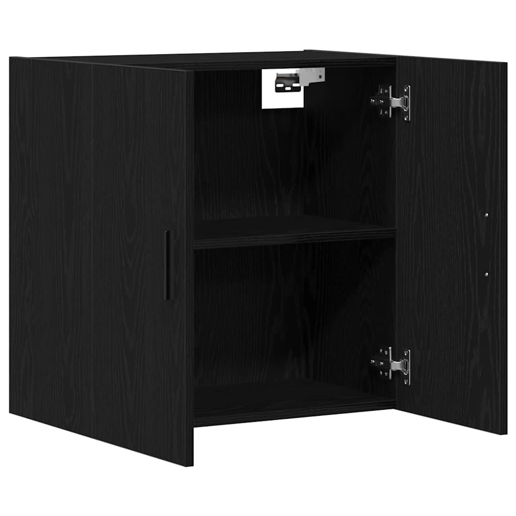 Wandkast Zwart Eiken 60 x 31 x 60 cm Bewerkt hout is nu te koop bij PeponiXL, paradijselijk wonen!