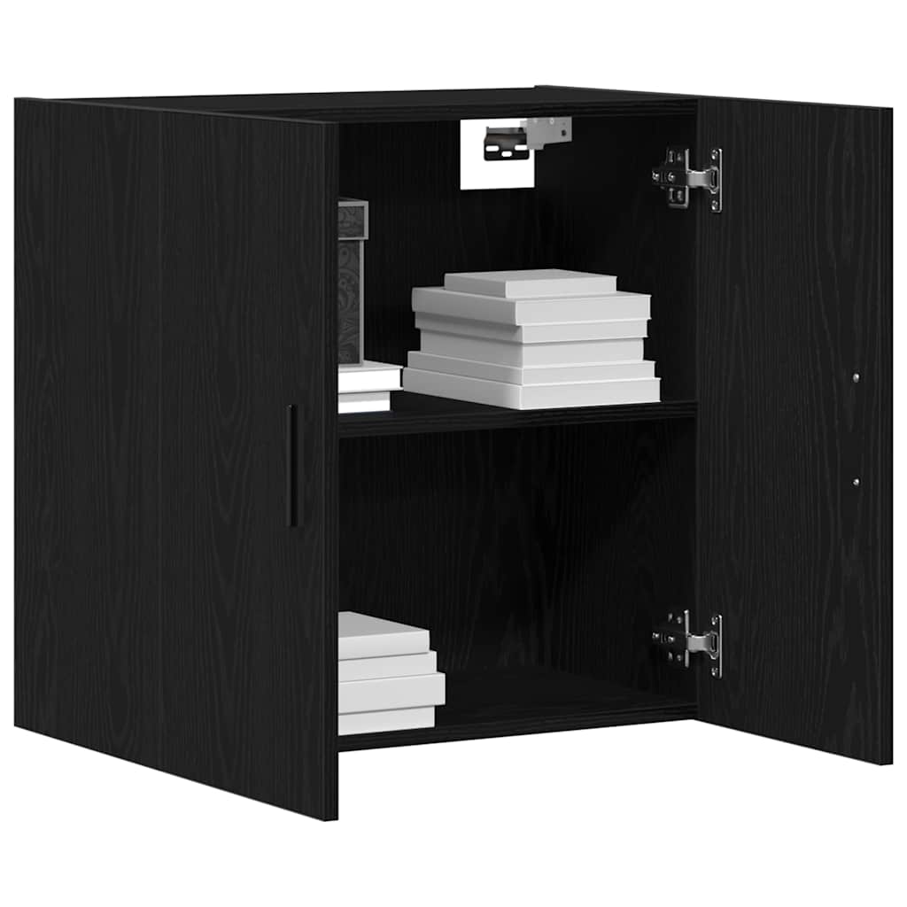 Wandkast Zwart Eiken 60 x 31 x 60 cm Bewerkt hout is nu te koop bij PeponiXL, paradijselijk wonen!