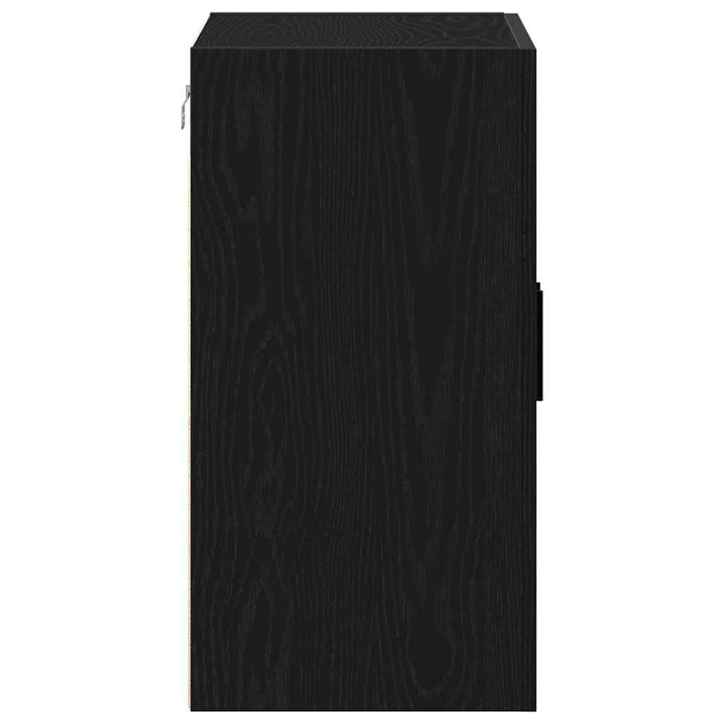 Wandkast Zwart Eiken 60 x 31 x 60 cm Bewerkt hout is nu te koop bij PeponiXL, paradijselijk wonen!