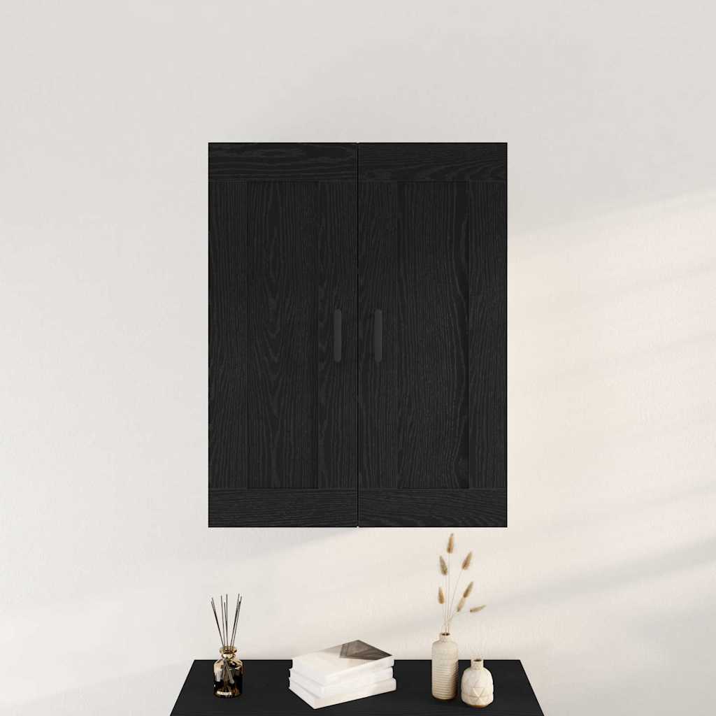 Wandkast Zwart Eiken 69,5 x 34 x 90 cm Bewerkt hout is nu te koop bij PeponiXL, paradijselijk wonen!