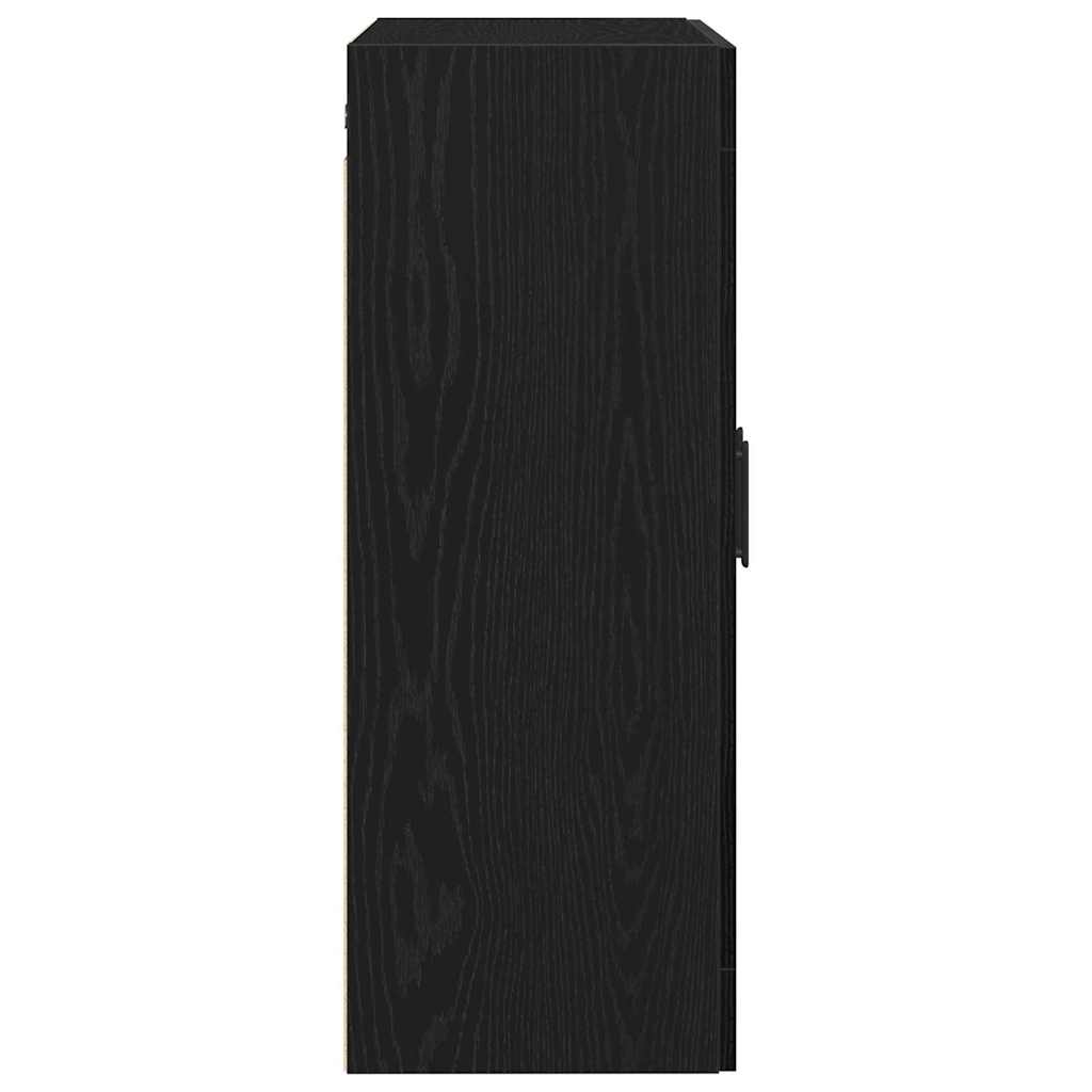 Wandkast Zwart Eiken 69,5 x 34 x 90 cm Bewerkt hout is nu te koop bij PeponiXL, paradijselijk wonen!