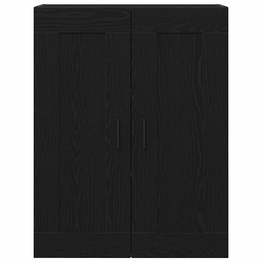 Wandkast Zwart Eiken 69,5 x 34 x 90 cm Bewerkt hout is nu te koop bij PeponiXL, paradijselijk wonen!