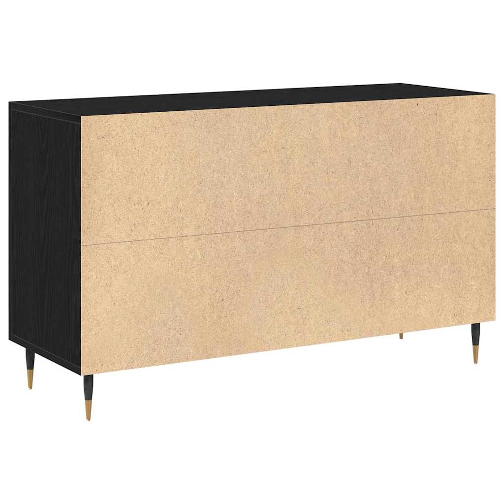 Dressoir met lade Zwart Eiken 100 x 36 x 60 cm Bewerkt hout is nu te koop bij PeponiXL, paradijselijk wonen!