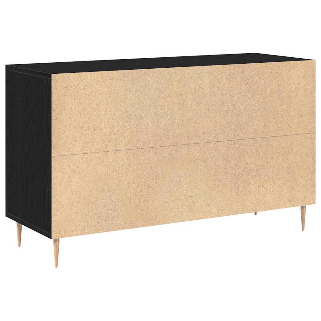 Dressoir met lade Zwart Eiken 100 x 36 x 60 cm Bewerkt hout is nu te koop bij PeponiXL, paradijselijk wonen!