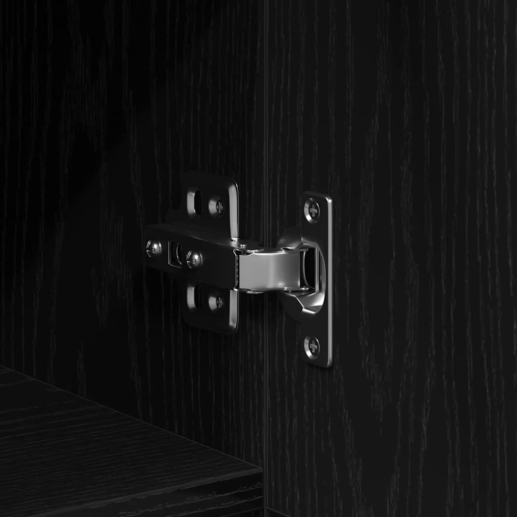 Dressoir met lade Zwart Eiken 100 x 36 x 60 cm Bewerkt hout is nu te koop bij PeponiXL, paradijselijk wonen!