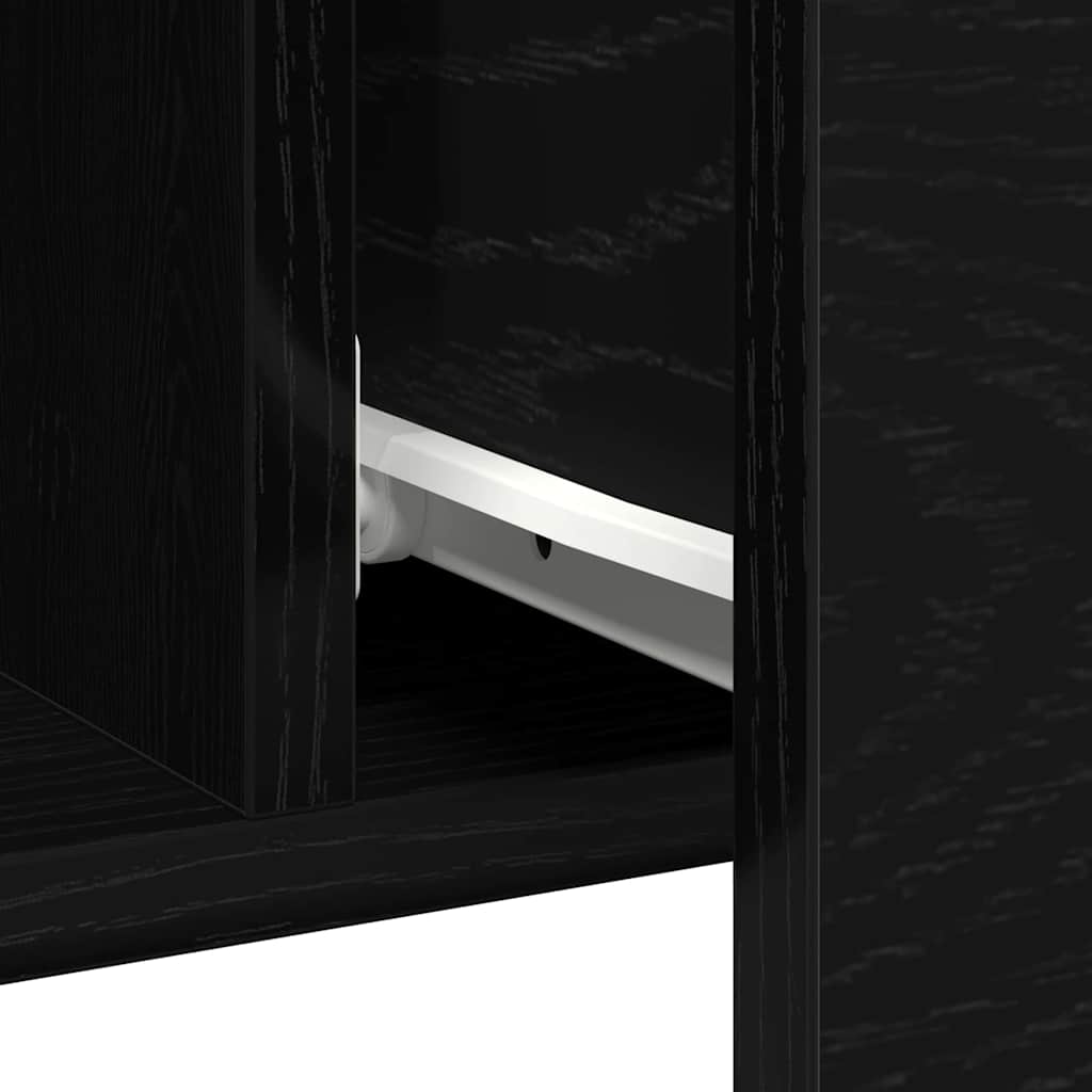 Dressoir met lade Zwart Eiken 100 x 36 x 60 cm Bewerkt hout is nu te koop bij PeponiXL, paradijselijk wonen!