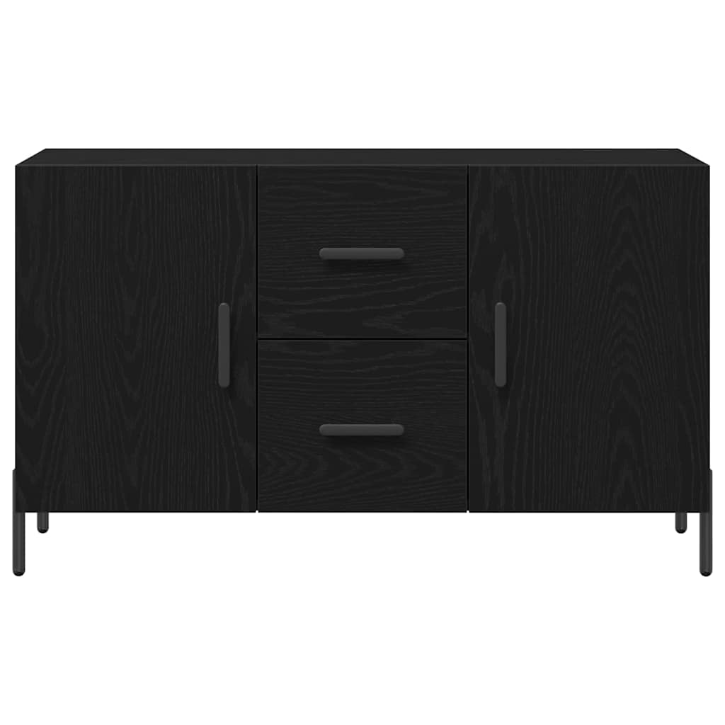 Dressoir met lade Zwart Eiken 100 x 36 x 60 cm Bewerkt hout is nu te koop bij PeponiXL, paradijselijk wonen!