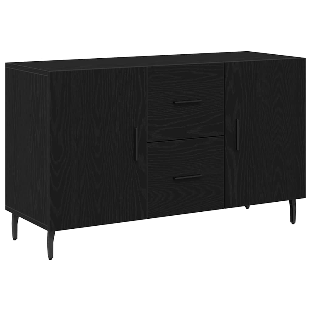 Dressoir met lade Zwart Eiken 100 x 36 x 60 cm Bewerkt hout is nu te koop bij PeponiXL, paradijselijk wonen!
