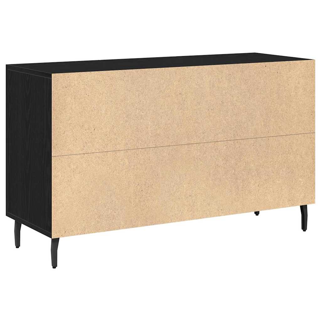Dressoir met lade Zwart Eiken 100 x 36 x 60 cm Bewerkt hout is nu te koop bij PeponiXL, paradijselijk wonen!