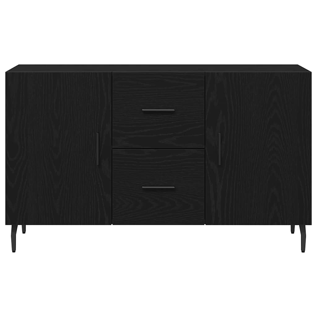 Dressoir met lade Zwart Eiken 100 x 36 x 60 cm Bewerkt hout is nu te koop bij PeponiXL, paradijselijk wonen!