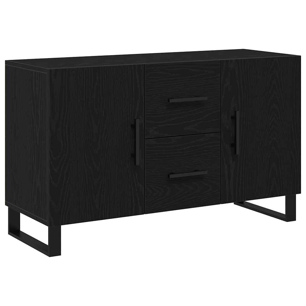 Dressoir met lade Zwart Eiken 100 x 36 x 60 cm Bewerkt hout is nu te koop bij PeponiXL, paradijselijk wonen!