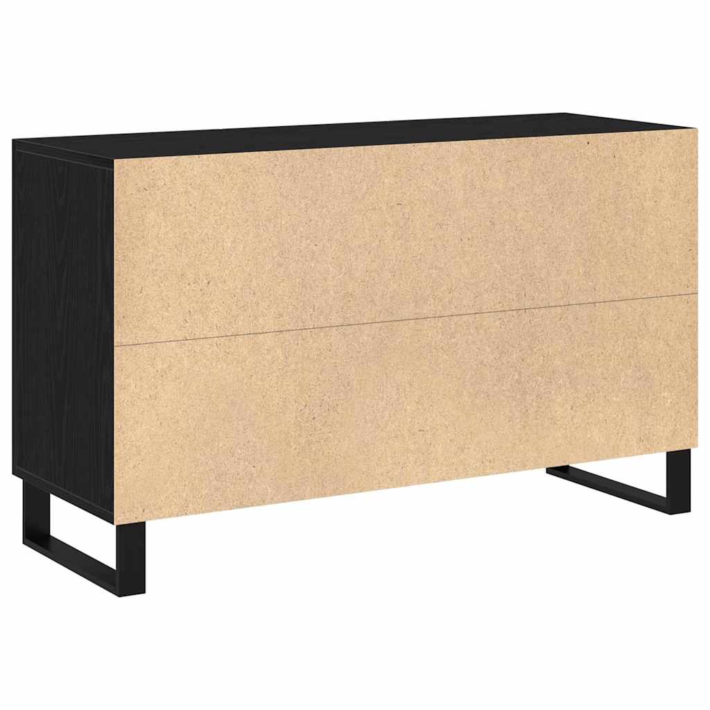 Dressoir met lade Zwart Eiken 100 x 36 x 60 cm Bewerkt hout is nu te koop bij PeponiXL, paradijselijk wonen!