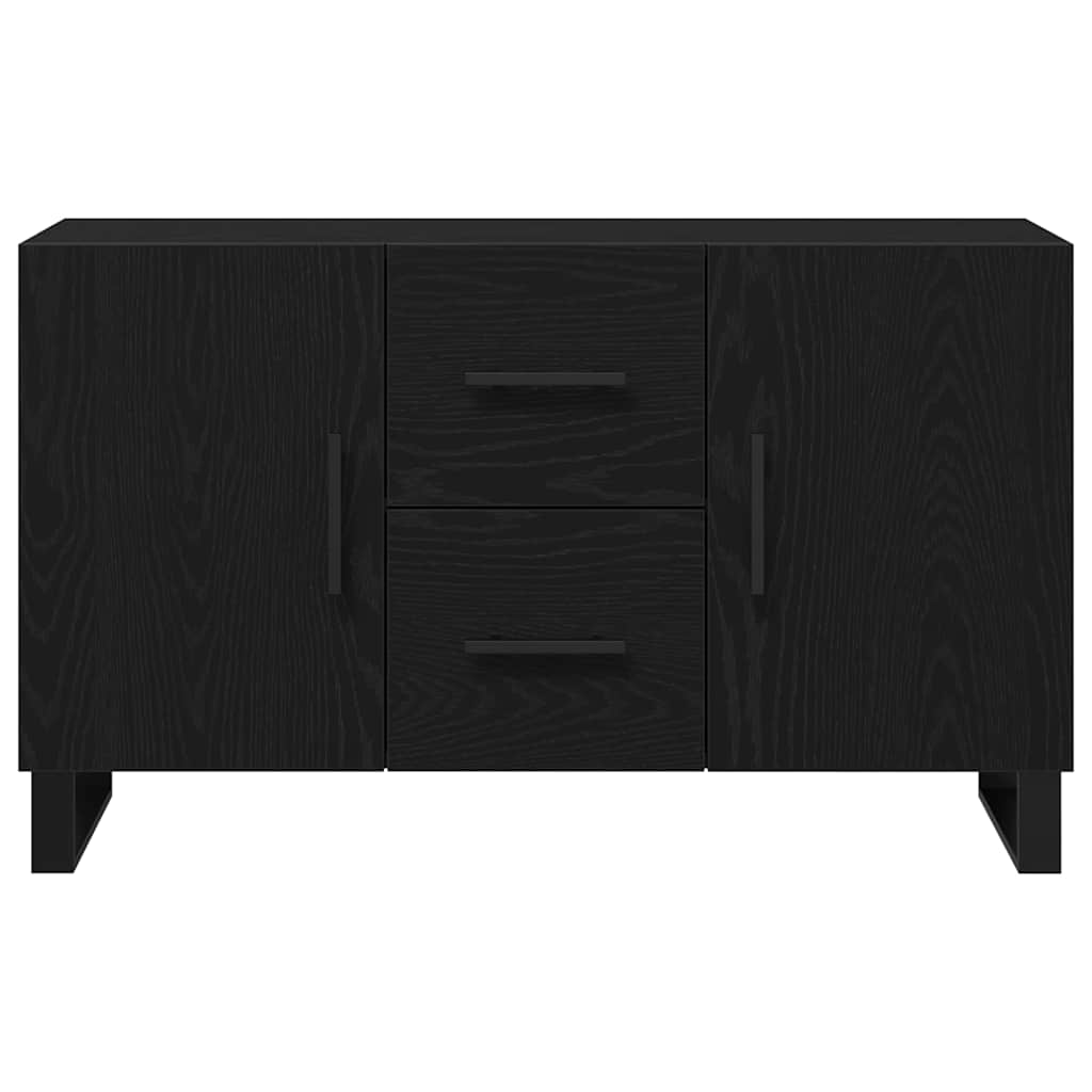 Dressoir met lade Zwart Eiken 100 x 36 x 60 cm Bewerkt hout is nu te koop bij PeponiXL, paradijselijk wonen!