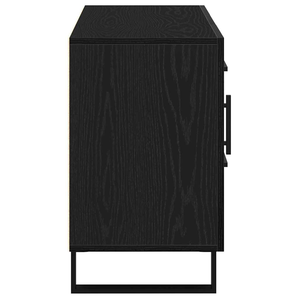 Dressoir met lade Zwart Eiken 100 x 36 x 60 cm Bewerkt hout is nu te koop bij PeponiXL, paradijselijk wonen!