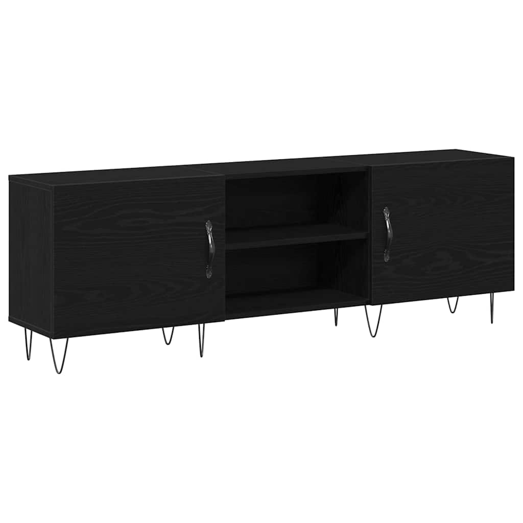 Tv-meubelset Zwart Eiken 150 x 30 x 50 cm Bewerkt hout is nu te koop bij PeponiXL, paradijselijk wonen!