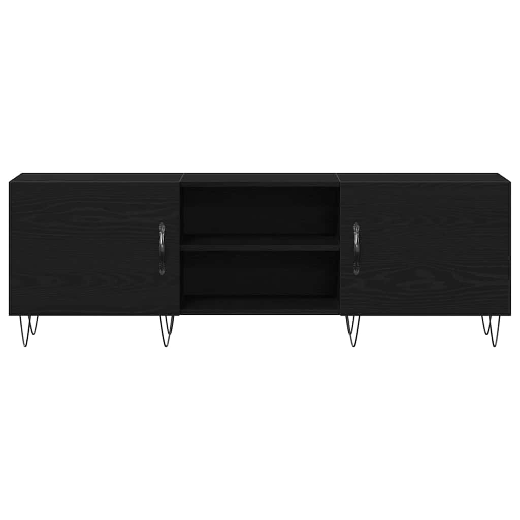 Tv-meubelset Zwart Eiken 150 x 30 x 50 cm Bewerkt hout is nu te koop bij PeponiXL, paradijselijk wonen!