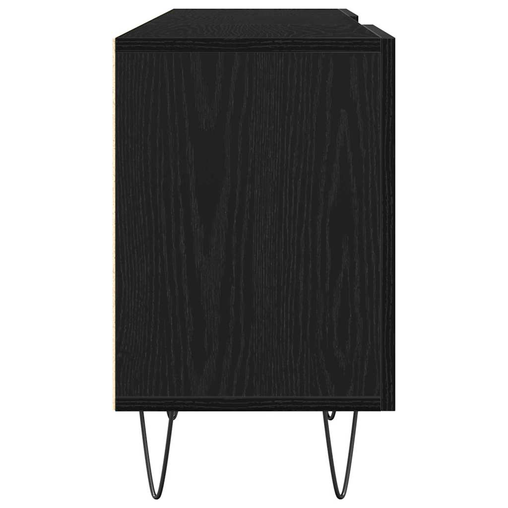 Tv-meubelset Zwart Eiken 150 x 30 x 50 cm Bewerkt hout is nu te koop bij PeponiXL, paradijselijk wonen!
