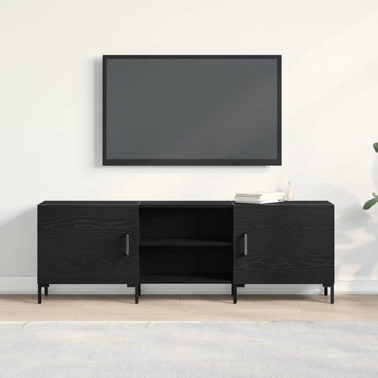 Tv-meubelset Zwart Eiken 150 x 30 x 50 cm Bewerkt hout is nu te koop bij PeponiXL, paradijselijk wonen!