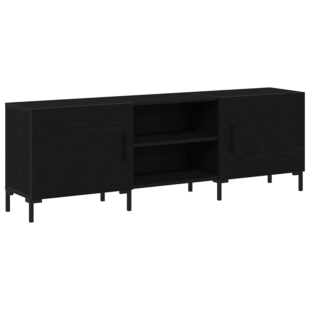 Tv-meubelset Zwart Eiken 150 x 30 x 50 cm Bewerkt hout is nu te koop bij PeponiXL, paradijselijk wonen!