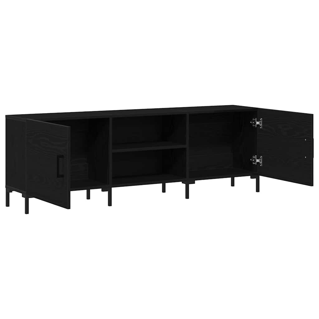 Tv-meubelset Zwart Eiken 150 x 30 x 50 cm Bewerkt hout is nu te koop bij PeponiXL, paradijselijk wonen!