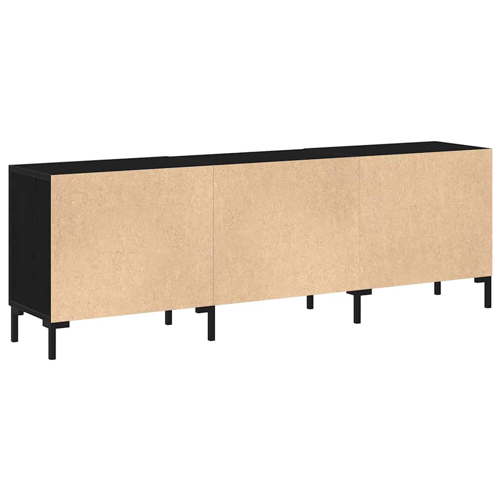 Tv-meubelset Zwart Eiken 150 x 30 x 50 cm Bewerkt hout is nu te koop bij PeponiXL, paradijselijk wonen!