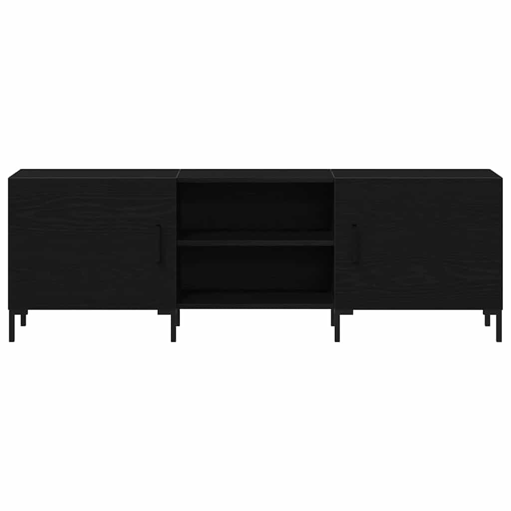 Tv-meubelset Zwart Eiken 150 x 30 x 50 cm Bewerkt hout is nu te koop bij PeponiXL, paradijselijk wonen!
