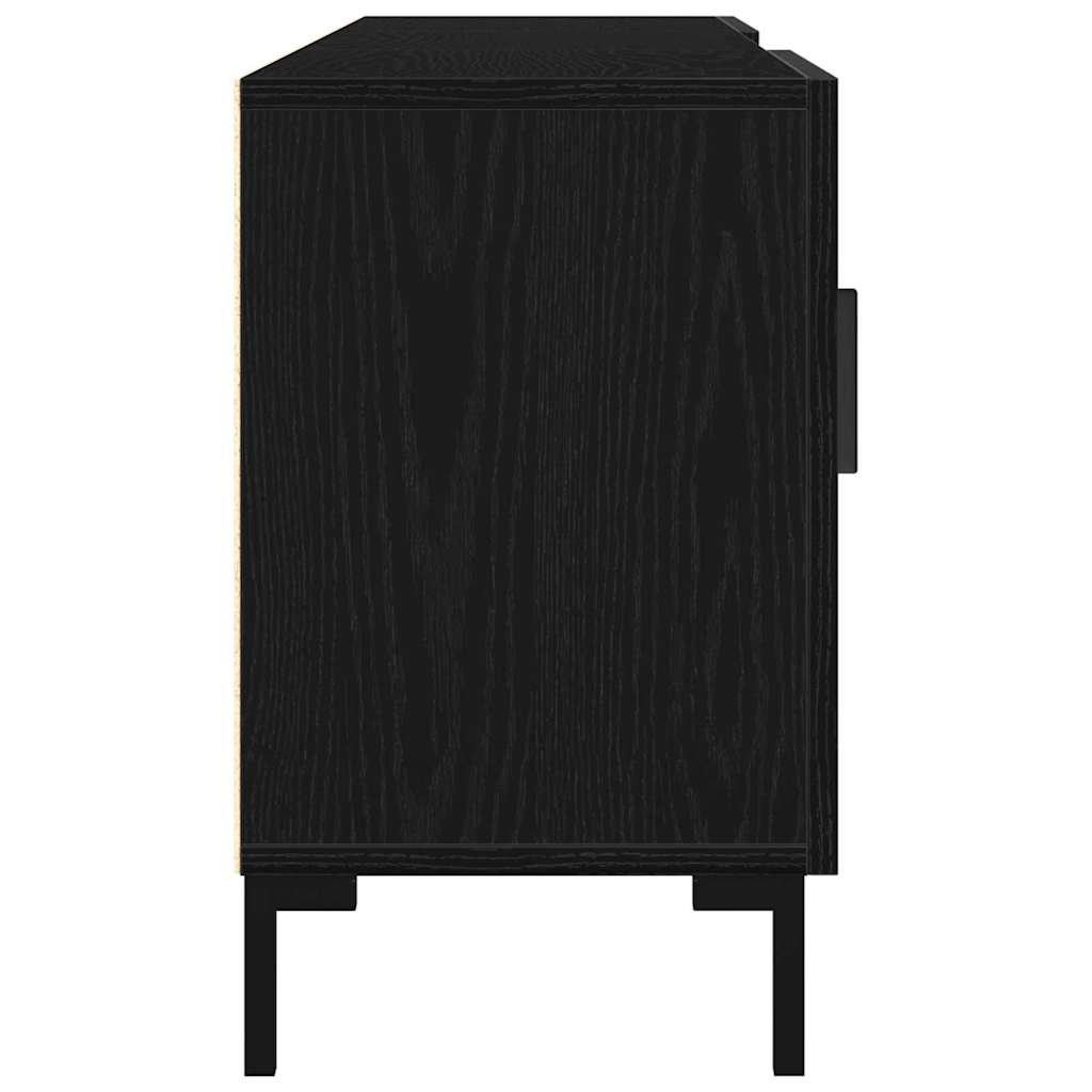 Tv-meubelset Zwart Eiken 150 x 30 x 50 cm Bewerkt hout is nu te koop bij PeponiXL, paradijselijk wonen!
