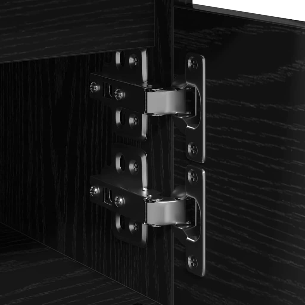 Nachtkastje met lade Zwart Eiken 40 x 35 x 50 cm Bewerkt hout is nu te koop bij PeponiXL, paradijselijk wonen!