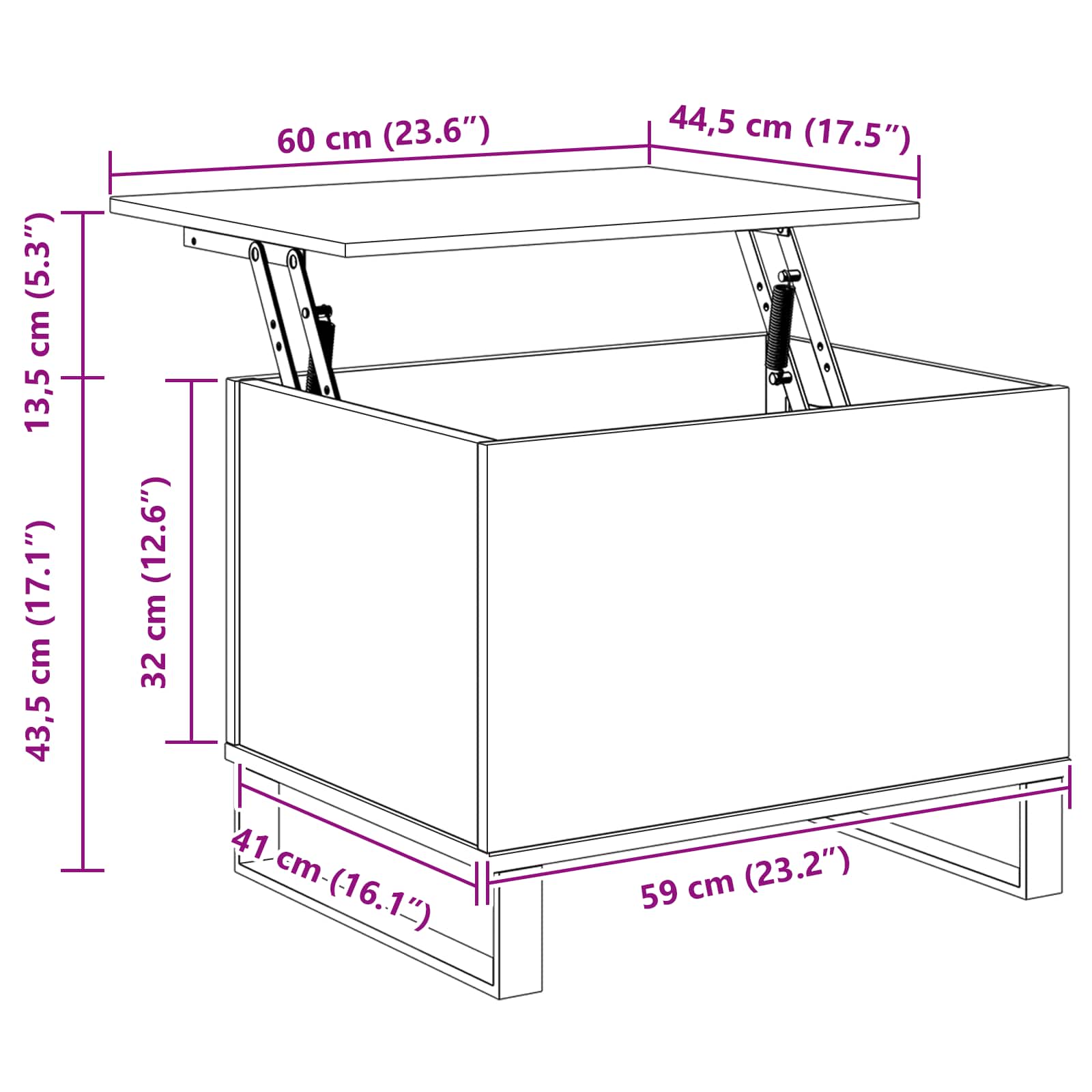 Salontafel Zwart Eiken 60 x 44,5 x 45 cm is nu te koop bij PeponiXL, paradijselijk wonen!