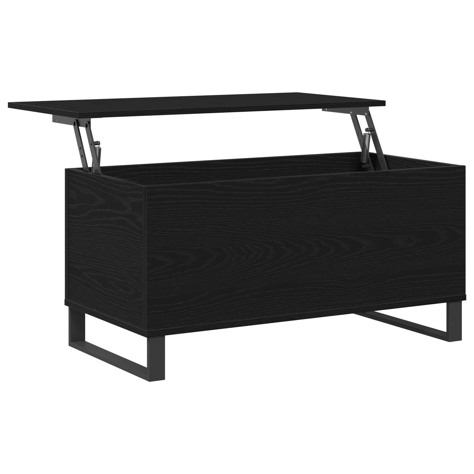 Salontafel Zwart Eiken 90 x 44,5 x 45 cm Bewerkt hout is nu te koop bij PeponiXL, paradijselijk wonen!