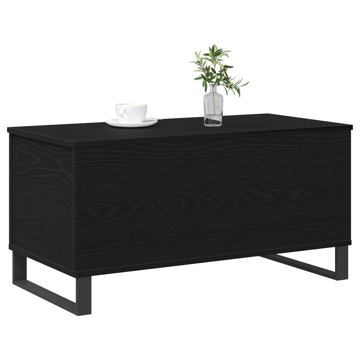 Salontafel Zwart Eiken 90 x 44,5 x 45 cm Bewerkt hout is nu te koop bij PeponiXL, paradijselijk wonen!