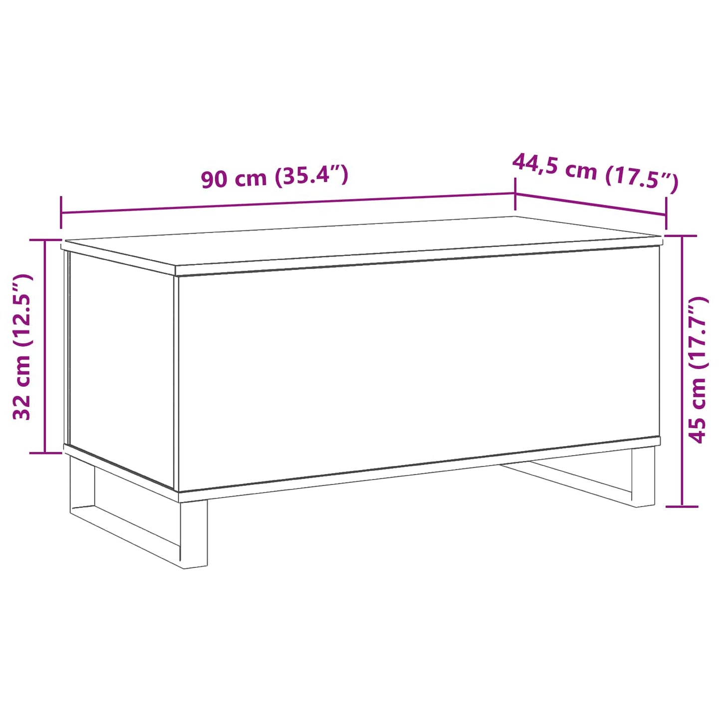 Salontafel Zwart Eiken 90 x 44,5 x 45 cm Bewerkt hout is nu te koop bij PeponiXL, paradijselijk wonen!