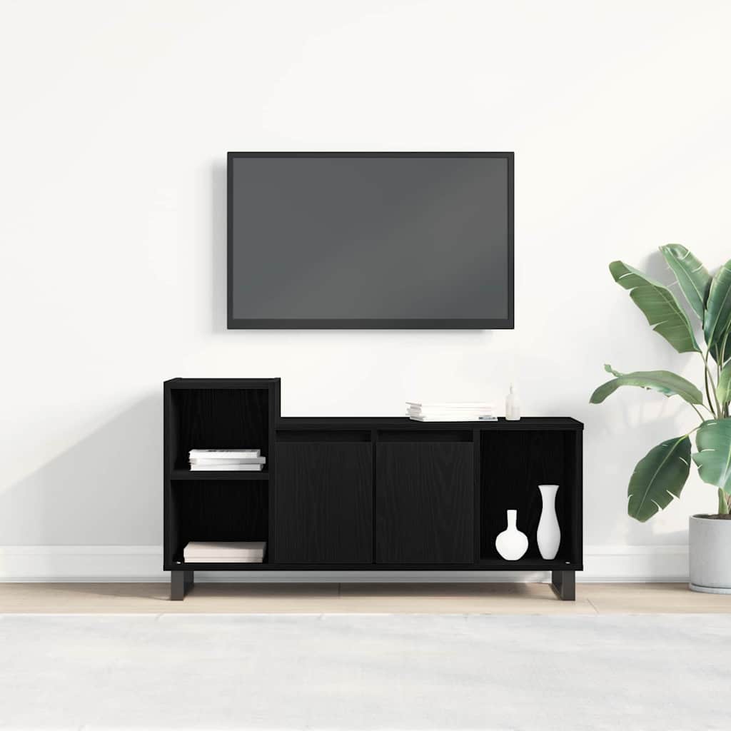 Tv-meubelset Zwart Eiken 100 x 35 x 55 cm Bewerkt hout is nu te koop bij PeponiXL, paradijselijk wonen!