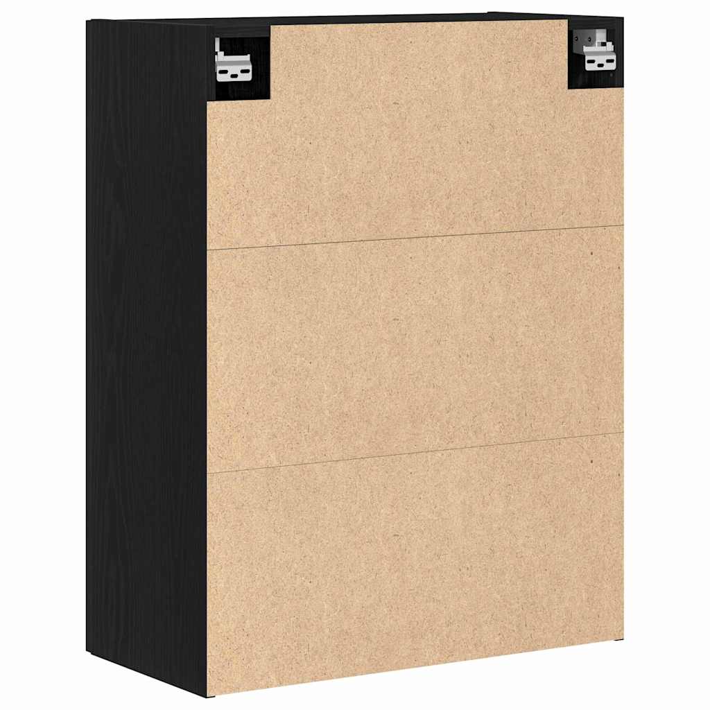 Wandkast Zwart Eiken 69,5 x 34 x 180 cm Bewerkt hout is nu te koop bij PeponiXL, paradijselijk wonen!